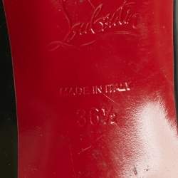 Pre Owned Christian Louboutin Black Leather Shelley Peep Toe Pumps Size 36.5