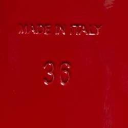 Pre Owned Christian Louboutin Dark Brown Patent Leather Madame Butterfly Peep Toe Pumps Size 36