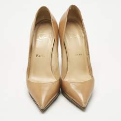 Pre Owned Christian Louboutin Beige Leather Pigalle Plato Pumps Size 36