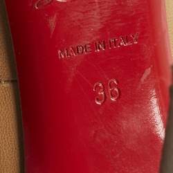 Pre Owned Christian Louboutin Beige Leather Pigalle Plato Pumps Size 36