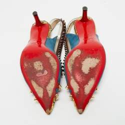 Pre Owned Christian Louboutin Multicolor PVC and Python Embossed Leather Paulina Pumps Size 36