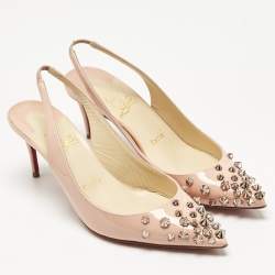 Pre Owned Christian Louboutin Pink Patent Leather Drama Slingback Pumps Size 36