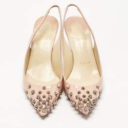 Pre Owned Christian Louboutin Pink Patent Leather Drama Slingback Pumps Size 36