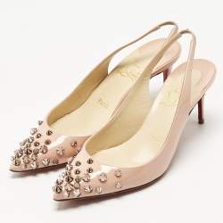 Pre Owned Christian Louboutin Pink Patent Leather Drama Slingback Pumps Size 36