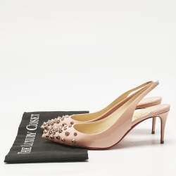 Pre Owned Christian Louboutin Pink Patent Leather Drama Slingback Pumps Size 36