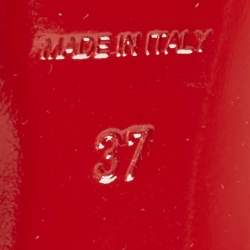 Pre Owned Christian Louboutin Beige Patent Leather Very Prive Peep Toe Pumps Size 37