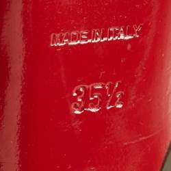 Pre Owned Christian Louboutin Beige Patent Leather Private Number Peep Toe Pumps Size 35.5