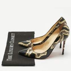 Pre Owned Christian Louboutin Multicolor Python Leather Pigalle Follies Pumps Size 38.5