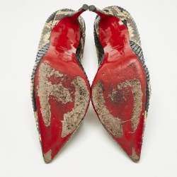 Pre Owned Christian Louboutin Multicolor Python Leather Pigalle Follies Pumps Size 38.5