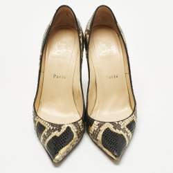 Pre Owned Christian Louboutin Multicolor Python Leather Pigalle Follies Pumps Size 38.5