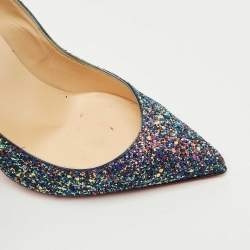 Pre Owned Christian Louboutin Multicolor Glitter So Kate Pumps Size 39