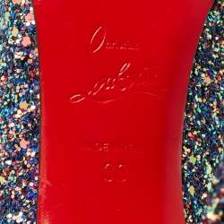 Pre Owned Christian Louboutin Multicolor Glitter So Kate Pumps Size 39