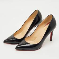 Pre Owned Christian Louboutin Black Patent Leather Pigalle Pumps Size 34.5