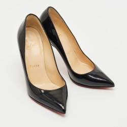 Pre Owned Christian Louboutin Black Patent Leather Pigalle Pumps Size 34.5