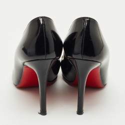 Pre Owned Christian Louboutin Black Patent Leather Pigalle Pumps Size 34.5