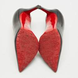 Pre Owned Christian Louboutin Black Patent Leather Pigalle Pumps Size 34.5