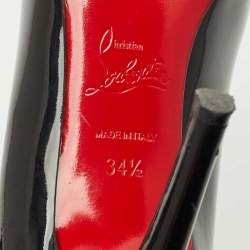 Pre Owned Christian Louboutin Black Patent Leather Pigalle Pumps Size 34.5