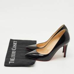 Pre Owned Christian Louboutin Black Patent Leather Pigalle Pumps Size 34.5