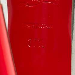 Pre Owned Christian Louboutin Pink Patent Leather and PVC Bis Un Bout Mary Jane Pumps Size 37.5