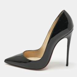 Pre Owned Christian Louboutin Black Patent Leather So Kate Pumps Size 37.5