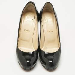 Pre Owned Christian Louboutin Black Patent Leather New Simple Pumps Size 39.5