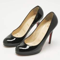 Pre Owned Christian Louboutin Black Patent Leather New Simple Pumps Size 39.5