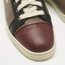 Pre Owned Christian Louboutin Multicolor Leather Fun Louis Junior High Top Sneakers Size 39