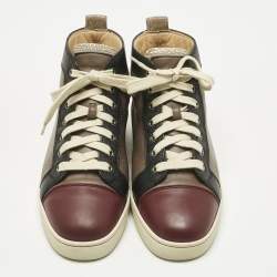 Pre Owned Christian Louboutin Multicolor Leather Fun Louis Junior High Top Sneakers Size 39