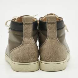 Pre Owned Christian Louboutin Multicolor Leather Fun Louis Junior High Top Sneakers Size 39