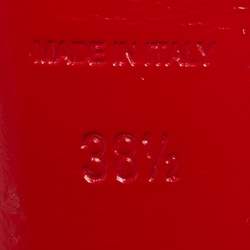 Pre Owned Christian Louboutin Multicolor Python Leather and PVC Eco Trash Platform Pumps Size 38.5