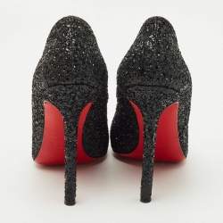 Pre Owned حذاء كعب عالي كريستيان لوبوتان جلدي أسود سيمل مقاس 37