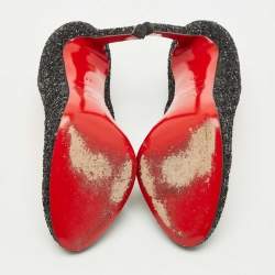 Pre Owned حذاء كعب عالي كريستيان لوبوتان جلدي أسود سيمل مقاس 37