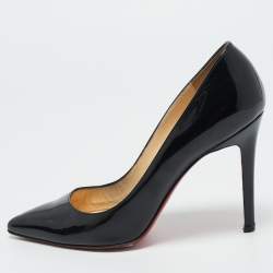 Pre Owned Christian Louboutin Black Patent Leather Pigalle Pumps Size 38.5