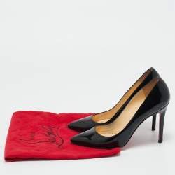 Pre Owned Christian Louboutin Black Patent Leather Pigalle Pumps Size 38.5
