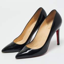 Pre Owned Christian Louboutin Black Patent Leather Pigalle Pumps Size 38.5