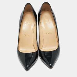 Pre Owned Christian Louboutin Black Patent Leather Pigalle Pumps Size 38.5