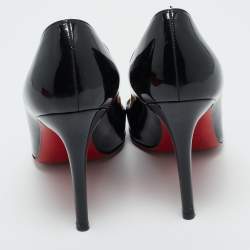 Pre Owned Christian Louboutin Black Patent Leather Pigalle Pumps Size 38.5