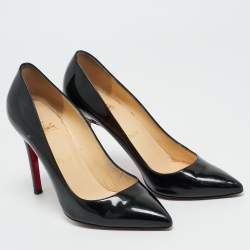 Pre Owned Christian Louboutin Black Patent Leather Pigalle Pumps Size 38.5