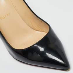 Pre Owned Christian Louboutin Black Patent Leather Pigalle Pumps Size 38.5