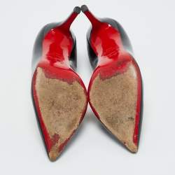 Pre Owned Christian Louboutin Black Patent Leather Pigalle Pumps Size 38.5