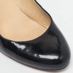 Pre Owned Christian Louboutin Black Patent Leather Simple Pumps Size 39