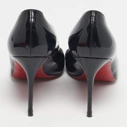 Pre Owned Christian Louboutin Black Patent Leather Simple Pumps Size 39