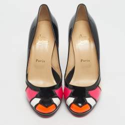 Pre Owned Christian Louboutin Multicolor Patchwork Patent Leather Astrogirl Pumps Size 40.5