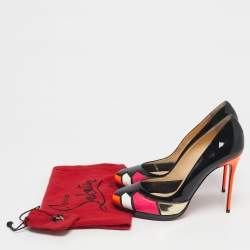 Pre Owned Christian Louboutin Multicolor Patchwork Patent Leather Astrogirl Pumps Size 40.5