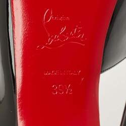 Pre Owned Christian Louboutin Black Patent Leather Round Chick Alta Platform Pumps Size 39.5