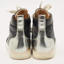 Pre Owned Christian Louboutin Multicolor Mesh and Leather Lou Spikes Sneakers Size 38