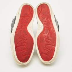 Pre Owned Christian Louboutin Multicolor Mesh and Leather Lou Spikes Sneakers Size 38