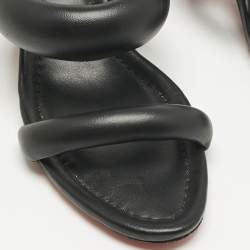 Pre Owned Christian Louboutin Black Leather Inflama Sab Slide Sandals Size 39