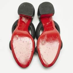 Pre Owned Christian Louboutin Black Leather Inflama Sab Slide Sandals Size 39