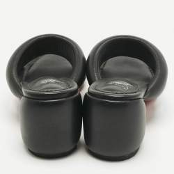 Pre Owned Christian Louboutin Black Leather Inflama Sab Slide Sandals Size 39